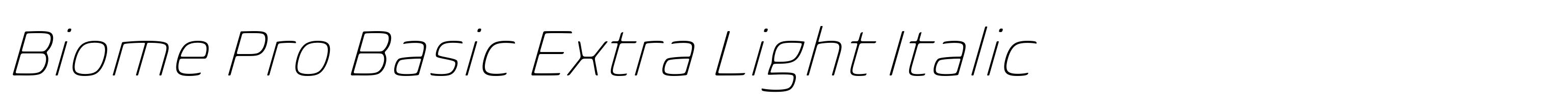 Biome Pro Basic Extra Light Italic